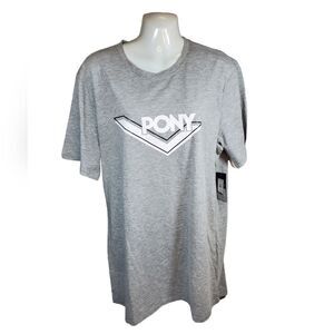 NEW PONY gray graphic logo Tee XL